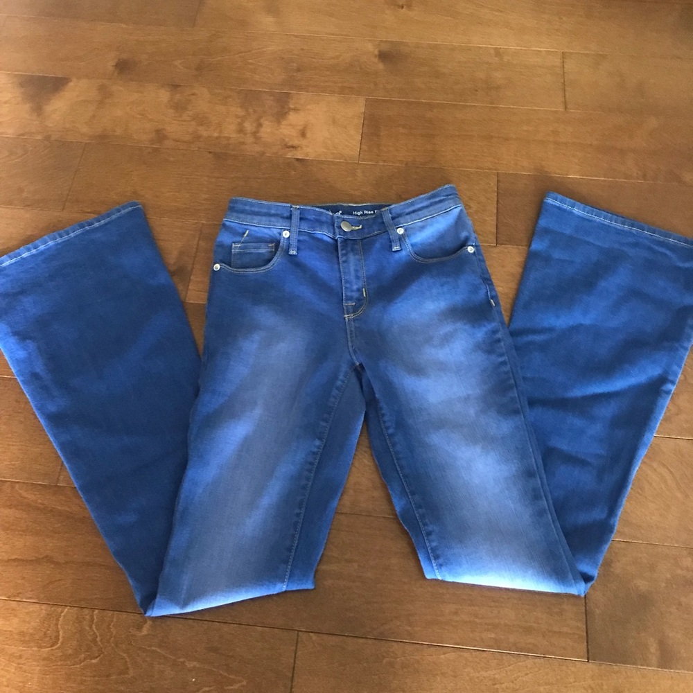 Indigo High Waisted Flared Denim Pants